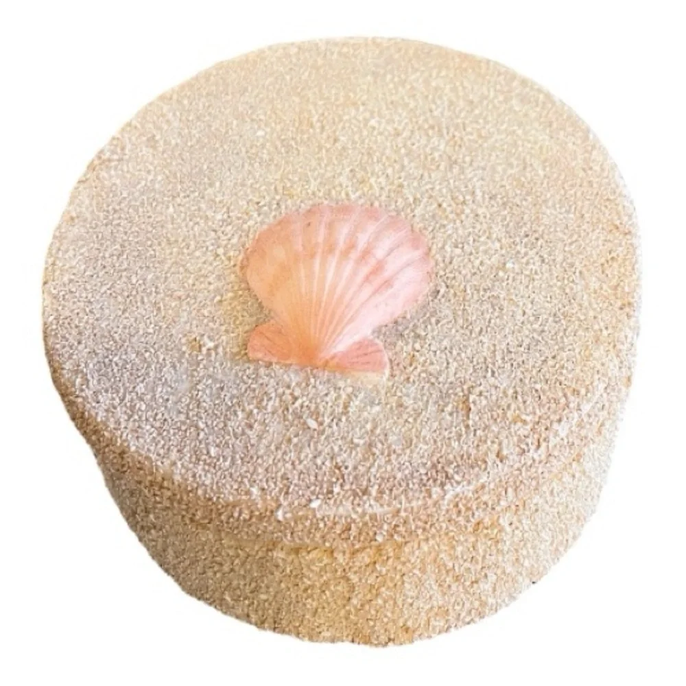 Frame & Trinket Box, Textured Sand Finish with Scallop Shells Beach Nautical